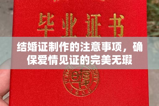 彭泽结婚证制作的注意事项，确保爱情见证的完美无瑕