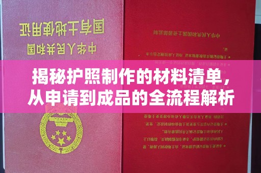 彭泽揭秘护照制作的材料清单，从申请到成品的全流程解析